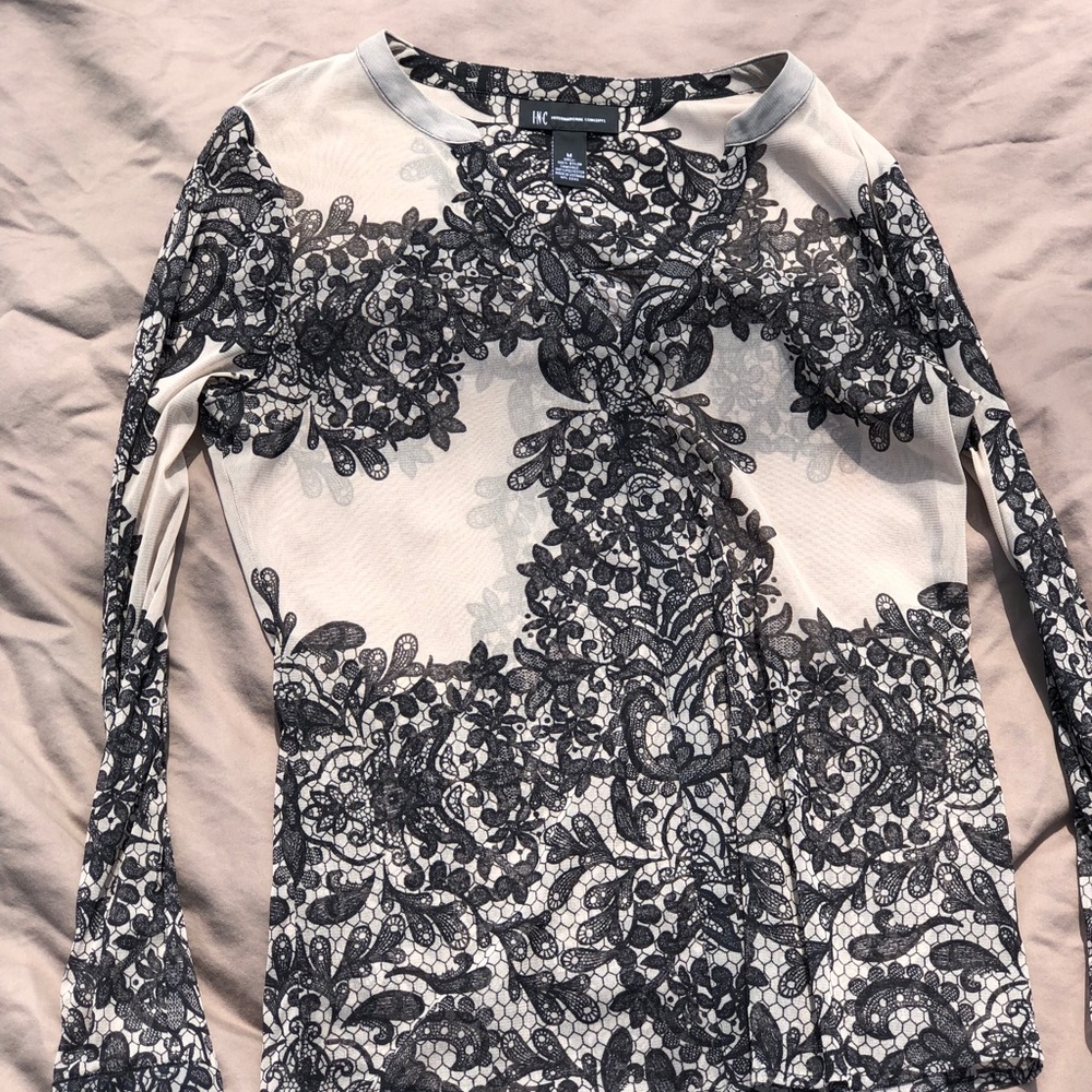 INC Sheer printed blouse